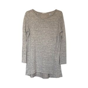 Reborn J Tunic Blouse Heather Grey Asymmetrical Hem Line Women’s Large